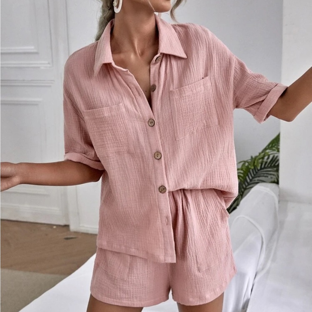 Shein Pink Two Piece Set